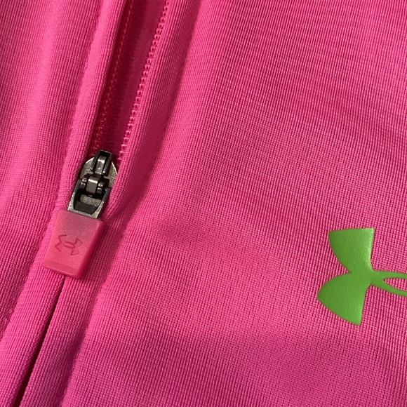 Under Armor Baby Girls Pink And Green Track Jacket, Size 4 - Picture 11 of 15
